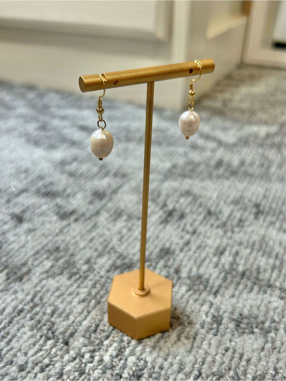 Elegant Freshwater Pearl Gold Hook Drop Dangle Timeless Earrings✨